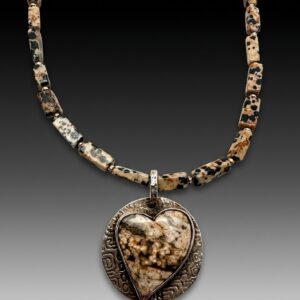 Agate Heart on Agate Beads