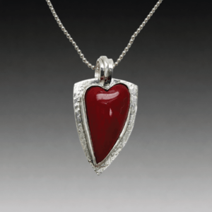 Small Red Heart Sterling Silver Chain