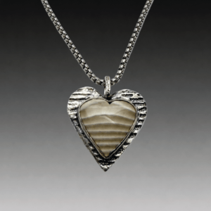 Palm Wood Heart With Sterling Chain
