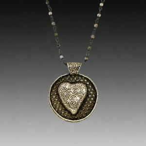 Silver Puffy Heart