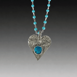 Turquoise Heart on Turquoise Chain